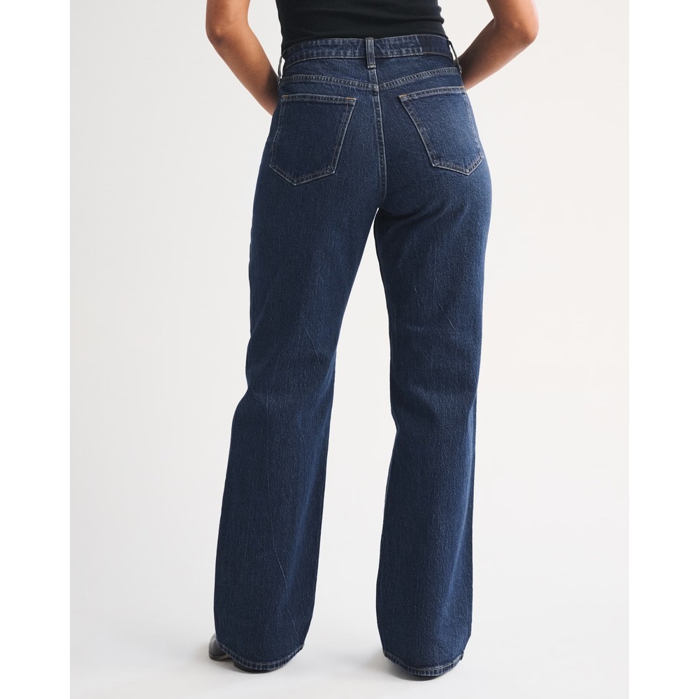 Abercrombie & Fitch Curve Love High Rise 90s Relaxed Jean Dark Wash 32 Regular - Picture 6 of 12